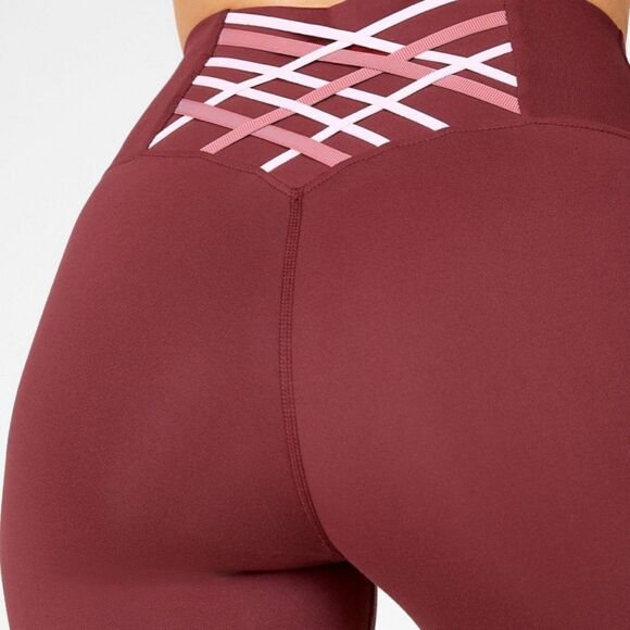 [fabletics] power hold maroon elastic back high waist 7/8 legging EUC #4 - Picture 4 of 11